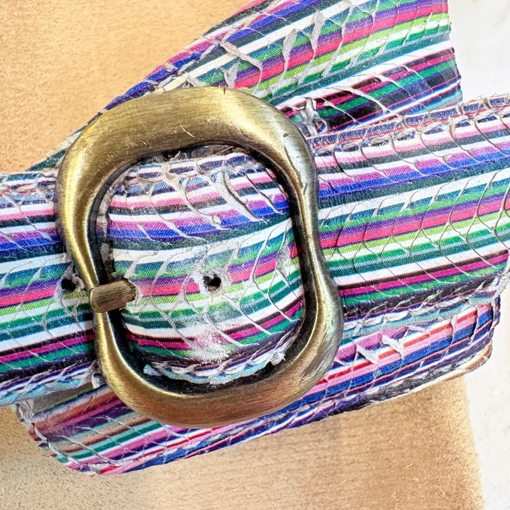 Boho Retro Wedge Sandals Striped Buckle Dansko Women Multi EU 4 / US 10.5